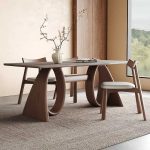 ⁦Modern Luxury Rectangular Dining Table with High Quality Solid Wood Base and Marble Top for Restaurants⁩ - الصورة ⁦2⁩