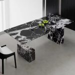 ⁦Italian Marble Dining Table Rectangular Stone Top Modern Luxury Villa Hotel Apartment Dining Room Furniture Dining Table⁩ - الصورة ⁦2⁩