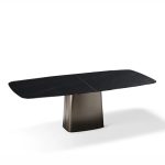 ⁦Italian Postmodern Style Table Marble Dining Room Furniture Features Stainless Steel Feet Rectangular Dining Table⁩ - الصورة ⁦2⁩