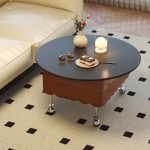 ⁦شقة منزلية طاولة قهوة مستديرة حجر رخامي تخزين خشبي تصميم إبداعي حديث أثاث غرفة المعيشة طاولة قهوة علوية⁩ - الصورة ⁦2⁩
